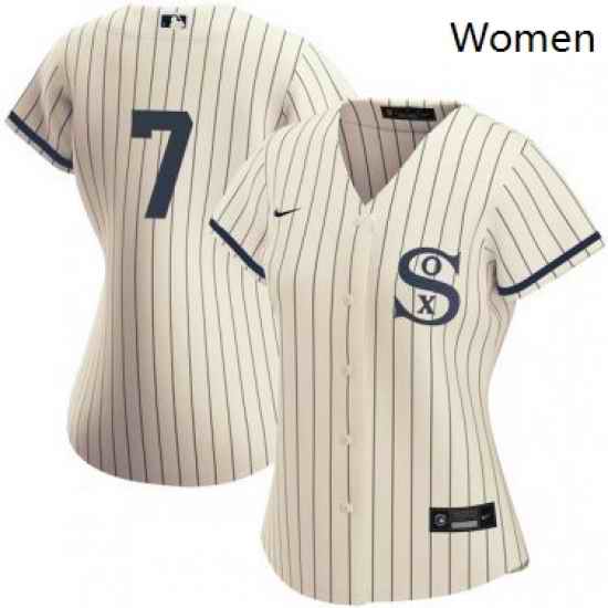 Women Chicago White Sox Field of Dreams 7 Tim Anderson Cream Jersey